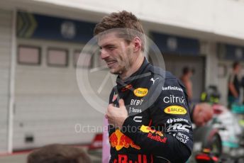 World © Octane Photographic Ltd. Formula 1– Hungarian Grand Prix - Hungaroring, Hungary. Sunday 31st July 2022 Parc Ferme. Oracle Red Bull Racing RB18 – Max Verstappen.