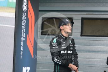 World © Octane Photographic Ltd. Formula 1– Hungarian Grand Prix - Hungaroring, Hungary. Sunday 31st July 2022 Parc Ferme. Mercedes-AMG Petronas F1 Team F1 W13 - George Russell.