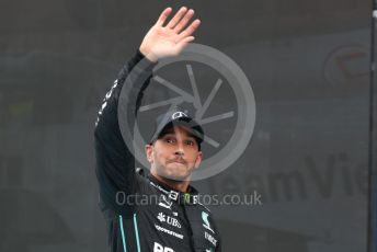 World © Octane Photographic Ltd. Formula 1– Hungarian Grand Prix - Hungaroring, Hungary. Sunday 31st July 2022 Parc Ferme. Mercedes-AMG Petronas F1 Team F1 W13 - Lewis Hamilton.