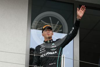 World © Octane Photographic Ltd. Formula 1– Hungarian Grand Prix - Hungaroring, Hungary. Sunday 31st July 2022 Podium. Mercedes-AMG Petronas F1 Team F1 W13 - George Russell.