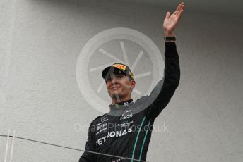 World © Octane Photographic Ltd. Formula 1– Hungarian Grand Prix - Hungaroring, Hungary. Sunday 31st July 2022 Podium. Mercedes-AMG Petronas F1 Team F1 W13 - George Russell.