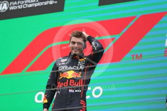 World © Octane Photographic Ltd. Formula 1– Hungarian Grand Prix - Hungaroring, Hungary. Sunday 31st July 2022 Podium. Oracle Red Bull Racing RB18 – Max Verstappen.