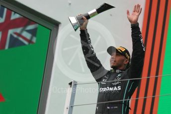 World © Octane Photographic Ltd. Formula 1– Hungarian Grand Prix - Hungaroring, Hungary. Sunday 31st July 2022 Podium. Mercedes-AMG Petronas F1 Team F1 W13 - Lewis Hamilton.