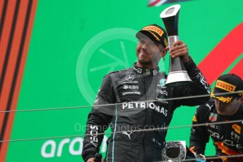 World © Octane Photographic Ltd. Formula 1– Hungarian Grand Prix - Hungaroring, Hungary. Sunday 31st July 2022 Podium. Mercedes-AMG Petronas F1 Team F1 W13 - Lewis Hamilton.