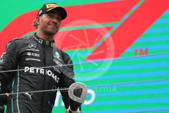 World © Octane Photographic Ltd. Formula 1– Hungarian Grand Prix - Hungaroring, Hungary. Sunday 31st July 2022 Podium. Mercedes-AMG Petronas F1 Team F1 W13 - Lewis Hamilton.