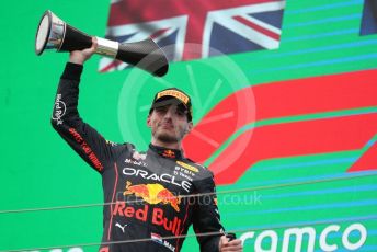 World © Octane Photographic Ltd. Formula 1– Hungarian Grand Prix - Hungaroring, Hungary. Sunday 31st July 2022 Podium. Oracle Red Bull Racing RB18 – Max Verstappen.