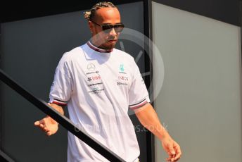 World © Octane Photographic Ltd. Formula 1 – Formula 1 – Hungarian Grand Prix - Hungaroring, Hungary. Thursday 28th July 2022 Paddock. Mercedes-AMG Petronas F1 Team F1 W13 - Lewis Hamilton.