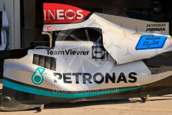 World © Octane Photographic Ltd. Formula 1 – Formula 1 – Hungarian Grand Prix - Hungaroring, Hungary. Thursday 28th July 2022 Paddock. Mercedes-AMG Petronas F1 Team F1 W13 - George Russell.