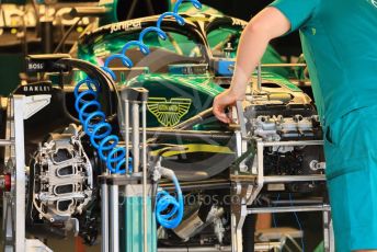 World © Octane Photographic Ltd. Formula 1 – Formula 1 – Hungarian Grand Prix - Hungaroring, Hungary. Thursday 28th July 2022 Paddock. Aston Martin Aramco Cognizant F1 Team AMR22