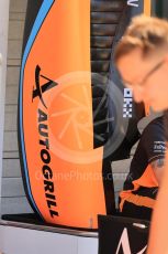 World © Octane Photographic Ltd. Formula 1 – Formula 1 – Hungarian Grand Prix - Hungaroring, Hungary. Thursday 28th July 2022 Paddock. McLaren F1 Team MCL36. Autogrill sponsorship.