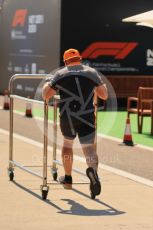 World © Octane Photographic Ltd. Formula 1 – Formula 1 – Hungarian Grand Prix - Hungaroring, Hungary. Thursday 28th July 2022 Paddock. McLaren F1 Team MCL36 soft Pirelli tyre trolly