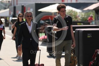 World © Octane Photographic Ltd. Formula 1 – Formula 1 – Hungarian Grand Prix - Hungaroring, Hungary. Thursday 28th July 2022 Paddock. Scuderia Ferrari Team Racing Director and head of track area - Laurent Mekies and Team Principal, Mattia Binotto.