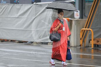 World © Octane Photographic Ltd. Formula 1 – Japanese Grand Prix - Suzuka Circuit, Japan. Friday 7th October 2022. Paddock. Japanese Tea Ceremony lady.