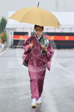 World © Octane Photographic Ltd. Formula 1 – Japanese Grand Prix - Suzuka Circuit, Japan. Friday 7th October 2022. Paddock. Japanese Tea Ceremony lady.