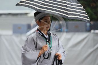 World © Octane Photographic Ltd. Formula 1 – Japanese Grand Prix - Suzuka Circuit, Japan. Friday 7th October 2022. Paddock. Japanese Tea Ceremony lady.