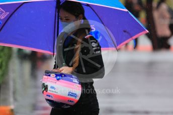 World © Octane Photographic Ltd. Formula 1 – Japanese Grand Prix - Suzuka Circuit, Japan. Friday 7th October 2022. Paddock. BWT Alpine F1 Team A522 - Fernando Alonso' helmet.