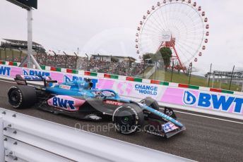World © Octane Photographic Ltd. Formula 1 – Japanese Grand Prix - Suzuka Circuit, Japan. Saturday 8th October 2022. Practice 3. BWT Alpine F1 Team A522 - Fernando Alonso.