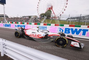 World © Octane Photographic Ltd. Formula 1 – Japanese Grand Prix - Suzuka Circuit, Japan. Saturday 8th October 2022. Practice 3. Haas F1 Team VF-22 - Mick Schumacher.