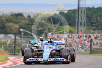 World © Octane Photographic Ltd. Formula 1 – Japanese Grand Prix - Suzuka Circuit, Japan. Saturday 8th October 2022. Qualifying. BWT Alpine F1 Team A522 - Fernando Alonso and Mercedes-AMG Petronas F1 Team F1 W13 - Lewis Hamilton.