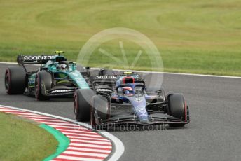 World © Octane Photographic Ltd. Formula 1 – Japanese Grand Prix - Suzuka Circuit, Japan. Saturday 8th October 2022. Qualifying. Williams Racing FW44 - Nicholas Latifi and Aston Martin Aramco Cognizant F1 Team AMR22 - Sebastian Vettel.