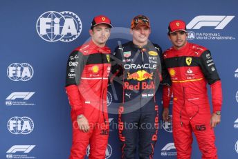 World © Octane Photographic Ltd. Formula 1 – Japanese Grand Prix - Suzuka Circuit, Japan. Saturday 8th October 2022. Qualifying. Oracle Red Bull Racing RB18 – Max Verstappen with Scuderia Ferrari F1-75 - Charles Leclerc and  Carlos Sainz