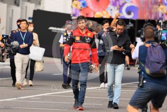 World © Octane Photographic Ltd. Formula 1 – Japanese Grand Prix - Suzuka Circuit, Japan. Saturday 8th October 2022. Paddock. Scuderia Ferrari F1-75 - Carlos Sainz.
