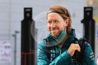 World © Octane Photographic Ltd. Formula 1 – Japanese Grand Prix - Suzuka Circuit, Japan. Saturday 8th October 2022. Paddock. Aston Martin Aramco Cognizant F1 Team AMR22 - Sebastian Vettel.