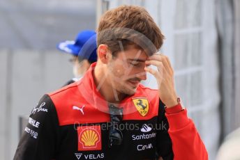 World © Octane Photographic Ltd. Formula 1 – Japanese Grand Prix - Suzuka Circuit, Japan. Saturday 8th October 2022. Paddock. Scuderia Ferrari F1-75 - Charles Leclerc.