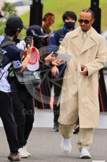 World © Octane Photographic Ltd. Formula 1 – Japanese Grand Prix - Suzuka Circuit, Japan. Sunday 9th October 2022. Paddock. Mercedes-AMG Petronas F1 Team F1 W13 - Lewis Hamilton.