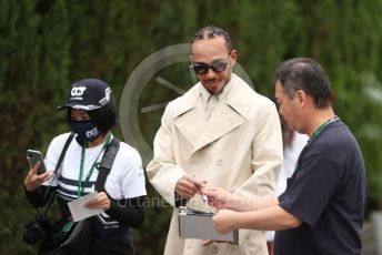 World © Octane Photographic Ltd. Formula 1 – Japanese Grand Prix - Suzuka Circuit, Japan. Sunday 9th October 2022. Paddock. Mercedes-AMG Petronas F1 Team F1 W13 - Lewis Hamilton.