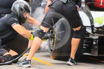 World © Octane Photographic Ltd. Formula 1 – Japanese Grand Prix - Suzuka Circuit, Japan. Thursday 6th October 2022. Pitlane. Mercedes-AMG Petronas F1 Team F1 W13 pitstop practice.