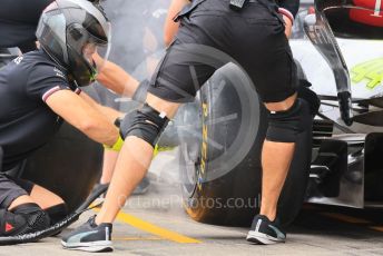 World © Octane Photographic Ltd. Formula 1 – Japanese Grand Prix - Suzuka Circuit, Japan. Thursday 6th October 2022. Pitlane. Mercedes-AMG Petronas F1 Team F1 W13 pitstop practice.