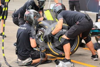 World © Octane Photographic Ltd. Formula 1 – Japanese Grand Prix - Suzuka Circuit, Japan. Thursday 6th October 2022. Pitlane. Mercedes-AMG Petronas F1 Team F1 W13 pitstop practice.