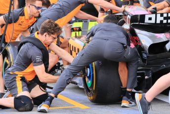World © Octane Photographic Ltd. Formula 1 – Japanese Grand Prix - Suzuka Circuit, Japan. Thursday 6th October 2022. Pitlane. McLaren F1 Team MCL36 pitstop practice.