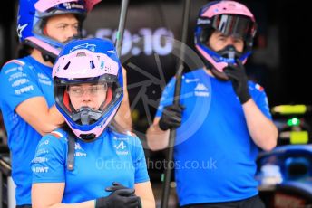 World © Octane Photographic Ltd. Formula 1 – Japanese Grand Prix - Suzuka Circuit, Japan. Thursday 6th October 2022. Pitlane. BWT Alpine F1 Team A522 pitstop practice.