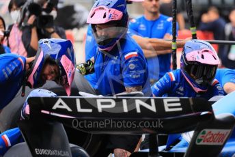 World © Octane Photographic Ltd. Formula 1 – Japanese Grand Prix - Suzuka Circuit, Japan. Thursday 6th October 2022. Pitlane. BWT Alpine F1 Team A522 pitstop practice.