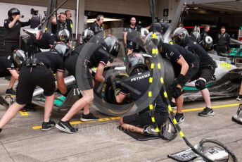 World © Octane Photographic Ltd. Formula 1 – Japanese Grand Prix - Suzuka Circuit, Japan. Thursday 6th October 2022. Pitlane. Mercedes-AMG Petronas F1 Team F1 W13 pitstop practice.