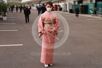 World © Octane Photographic Ltd. Formula 1 – Japanese Grand Prix - Suzuka Circuit, Japan. Thursday 6th October 2022. Paddock. Traditional clothing being shown off in the paddock.