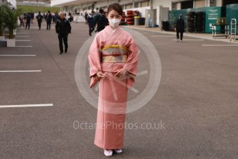 World © Octane Photographic Ltd. Formula 1 – Japanese Grand Prix - Suzuka Circuit, Japan. Thursday 6th October 2022. Paddock. Traditional clothing being shown off in the paddock.