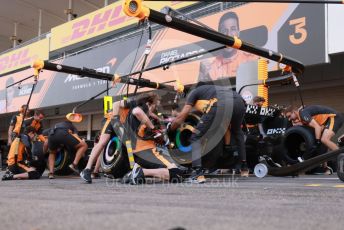 World © Octane Photographic Ltd. Formula 1 – Japanese Grand Prix - Suzuka Circuit, Japan. Thursday 6th October 2022. Pitlane. McLaren F1 Team MCL36 pitstop practice.