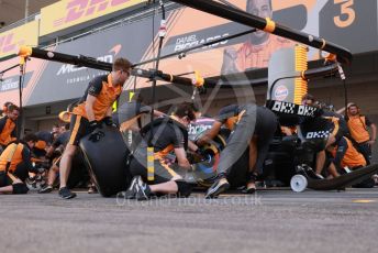 World © Octane Photographic Ltd. Formula 1 – Japanese Grand Prix - Suzuka Circuit, Japan. Thursday 6th October 2022. Pitlane. McLaren F1 Team MCL36 pitstop practice.