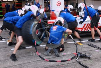 World © Octane Photographic Ltd. Formula 1 – Japanese Grand Prix - Suzuka Circuit, Japan. Thursday 6th October 2022. Pitlane. Haas F1 Team VF-22pitstop practice.