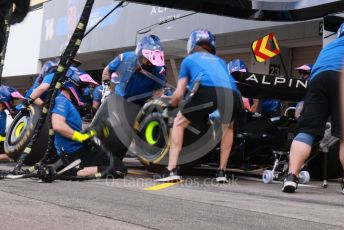 World © Octane Photographic Ltd. Formula 1 – Japanese Grand Prix - Suzuka Circuit, Japan. Thursday 6th October 2022. Pitlane. BWT Alpine F1 Team A522 pitstop practice.
