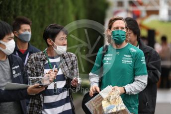 World © Octane Photographic Ltd. Formula 1 – Japanese Grand Prix - Suzuka Circuit, Japan. Thursday 6th October 2022. Arrivals. Aston Martin Aramco Cognizant F1 Team AMR22 - Sebastian Vettel.
