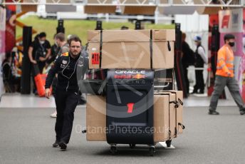 World © Octane Photographic Ltd. Formula 1 – Japanese Grand Prix - Suzuka Circuit, Japan. Thursday 6th October 2022. Arrivals. Oracle Red Bull Racing mechanic with spare parts