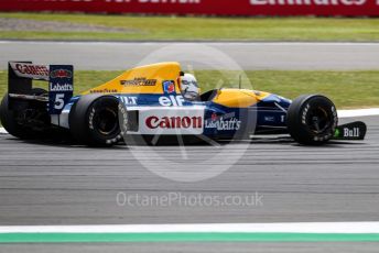 World © Octane Photographic Ltd. Formula 1 – British Grand Prix - Silverstone. Sunday 3rd July 2022. Demo laps. Sebastian Vettel drive ex-Nigel Mansell Williams FW14B on demonstration laps.