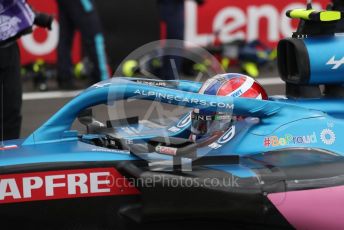 World © Octane Photographic Ltd. Formula 1 – British Grand Prix - Silverstone. Sunday 3rd July 2022. Grid. BWT Alpine F1 Team A522 - Esteban Ocon.