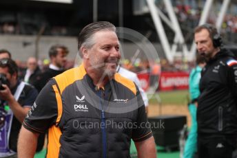 World © Octane Photographic Ltd. Formula 1 – British Grand Prix - Silverstone. Sunday 3rd July 2022. Grid. McLaren F1 Team - Zak Brown.