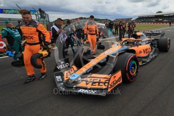 World © Octane Photographic Ltd. Formula 1 – British Grand Prix - Silverstone. Sunday 3rd July 2022. Grid. McLaren F1 Team MCL36 - Daniel Ricciardo.