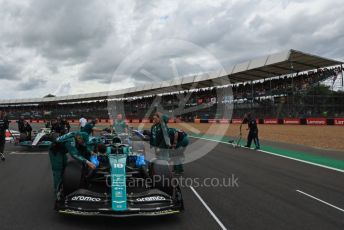 World © Octane Photographic Ltd. Formula 1 – British Grand Prix - Silverstone. Sunday 3rd July 2022. Grid. Aston Martin Aramco Cognizant F1 Team AMR22 - Lance Stroll.